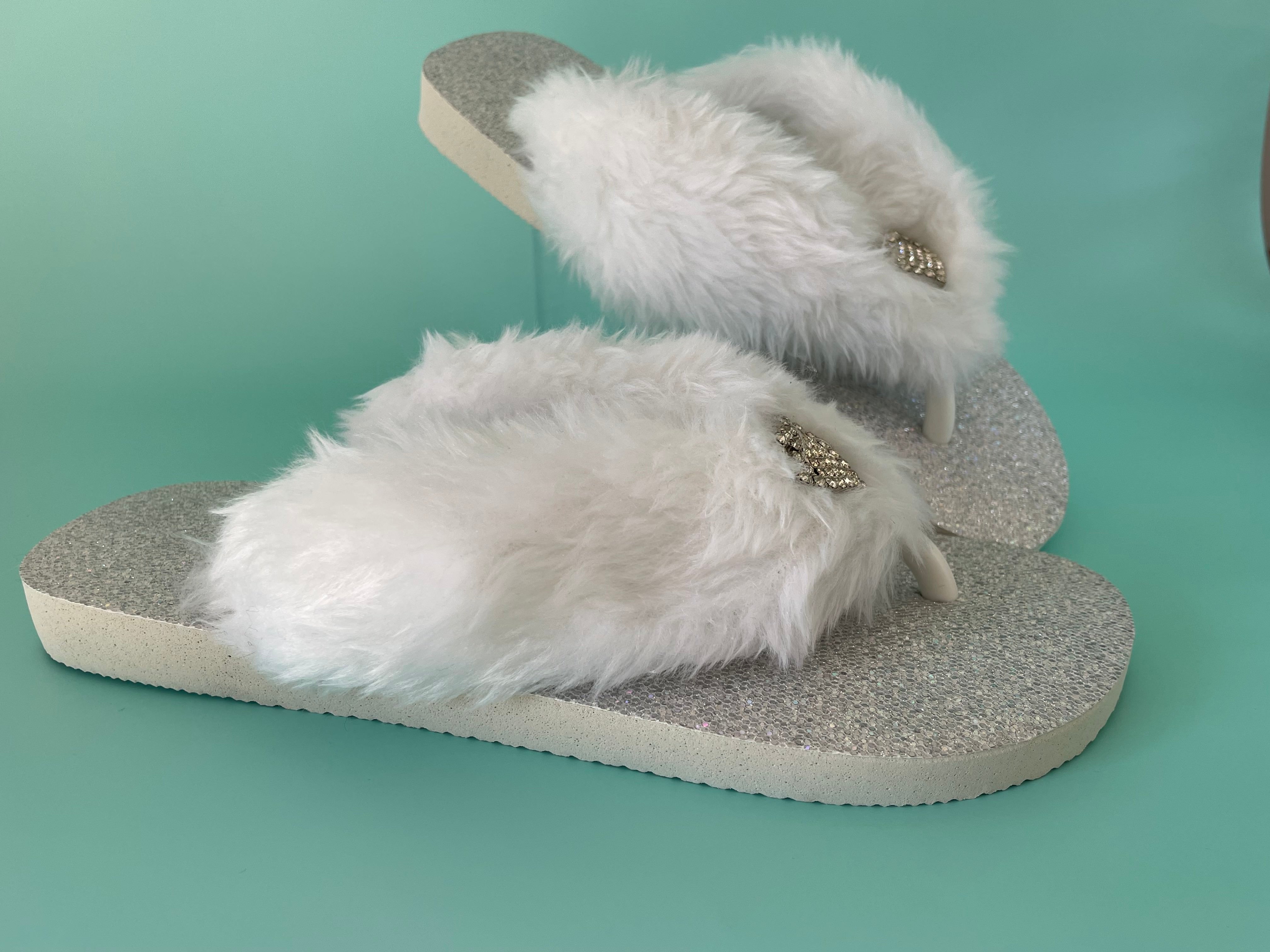 Fur flip flops on sale